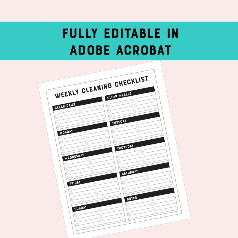 Printable Cleaning Checklist Bundle, Declutter List, Deep Cleaning, and Weekly Cleaning Checklist PDF image 4