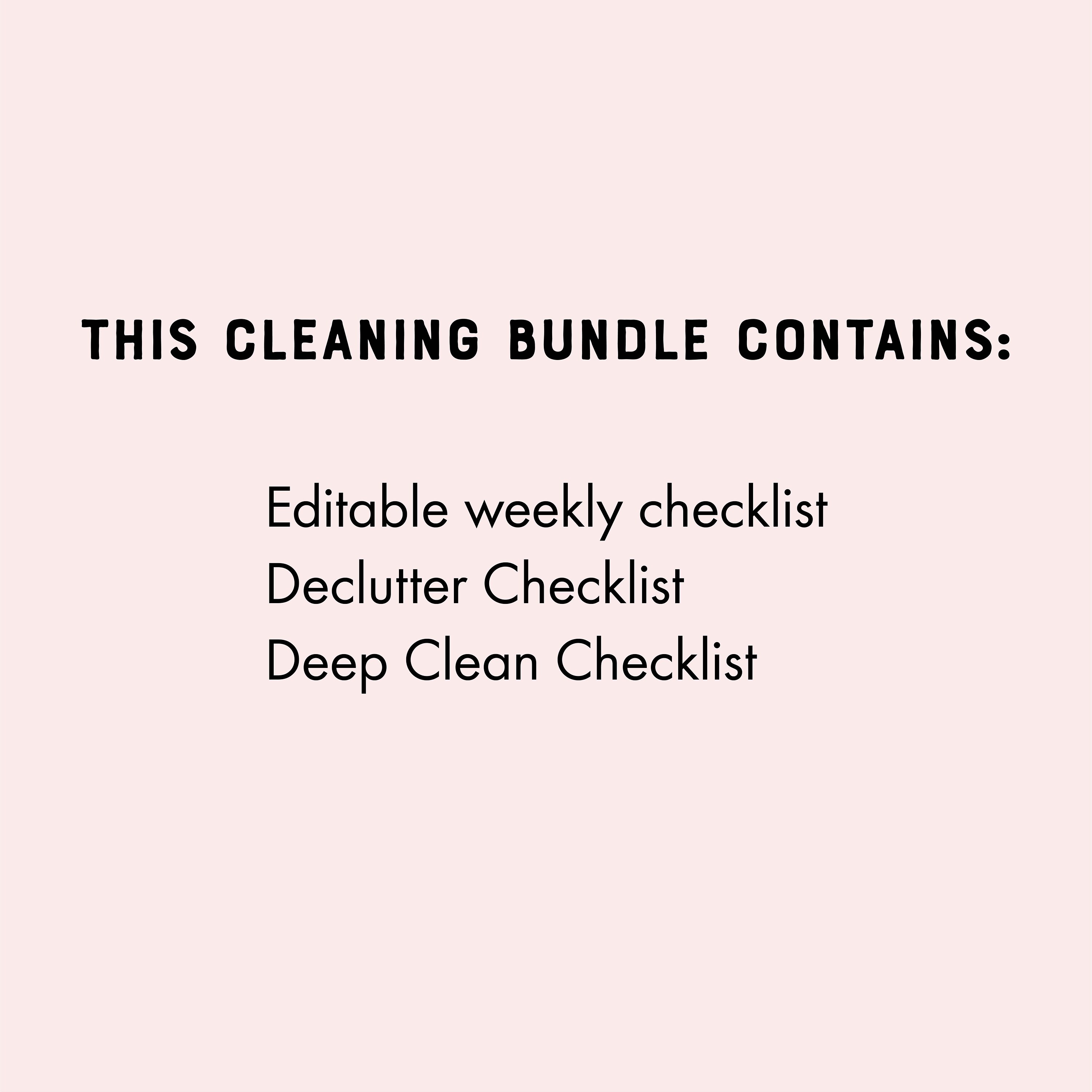 Printable Cleaning Checklist Bundle, Declutter List, Deep Cleaning, and ...
