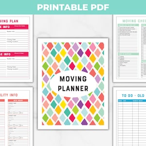 Printable Moving Planner and Checklist, Organize Your Home Move, Packing Checklist Plan image 1