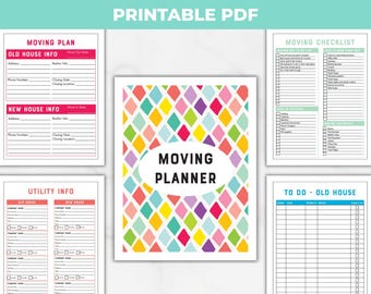 Printable Moving Planner and Checklist, Organize Your Home Move, Packing Checklist Plan