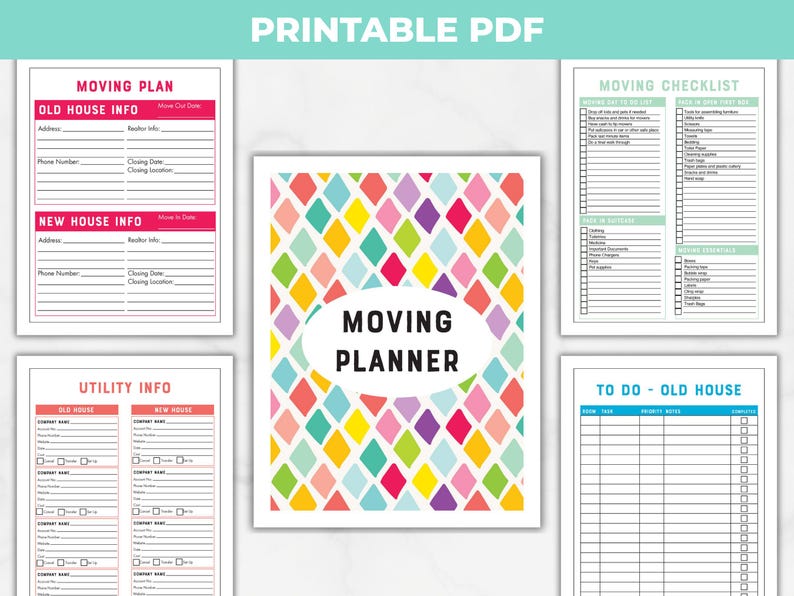 Printable Moving Planner and Checklist, Organize Your Home Move, Packing Checklist Plan image 1