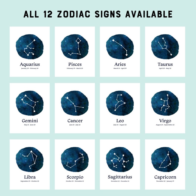 Sagittarius Zodiac Art, Constellation and Watercolor Galaxy, Printable Art, Digital Download image 5