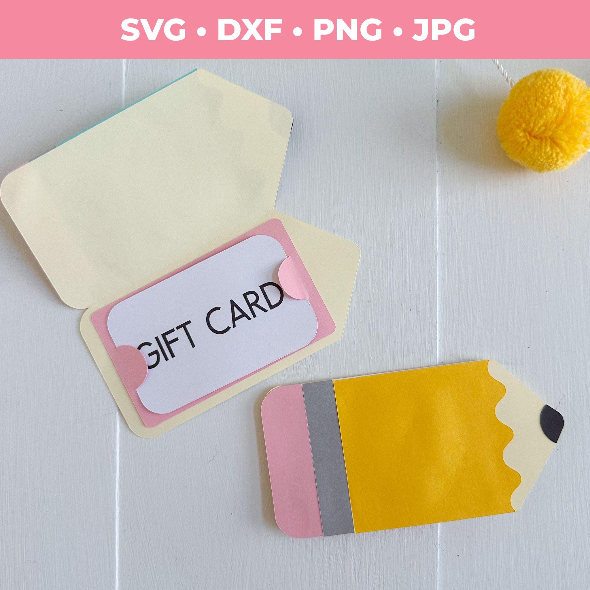 Pencil Gift Card Holder SVG, Pencil Gift Card Cut File for Teachers and Artists, Teacher Appreciation Gift SVG for Cricut