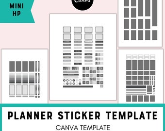 Mini Happy Planner Canva Template for Stickers, Commercial Use