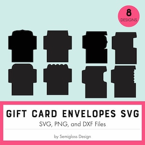 Titulaire de la carte-cadeau Fichiers découpés SVG, enveloppe et manche pour Cricut