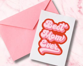 Best Mom Ever SVG, Retro Mother's Day Cut File, Trendy Mom SVG, for Cricut and Laser Cutting