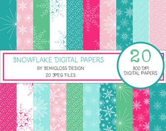 Snowflake Winter Digital Paper Set