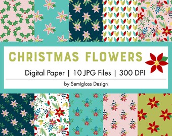 Winter Holiday Digital Paper with a Seamless Background, Perfect for Christmas Crafting