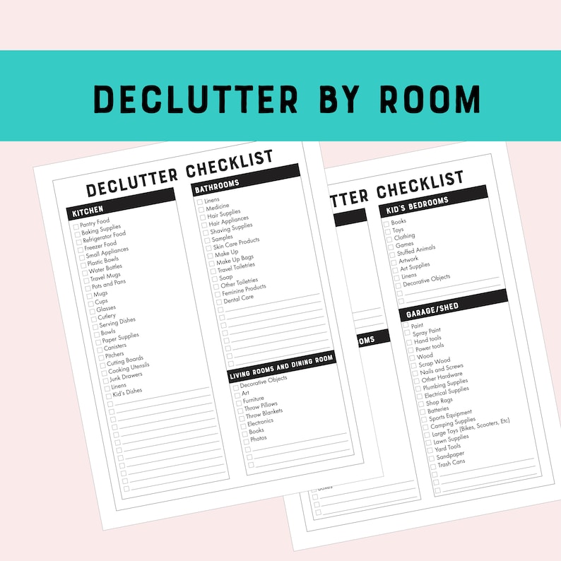 Printable Cleaning Checklist Bundle, Declutter List, Deep Cleaning, and Weekly Cleaning Checklist PDF image 5