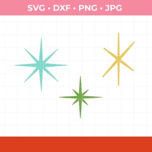 Starbust SVG, Mid Century Modern Cut File Set, Atomic Star, 1950's Inspired, Vintage, Retro Crafting