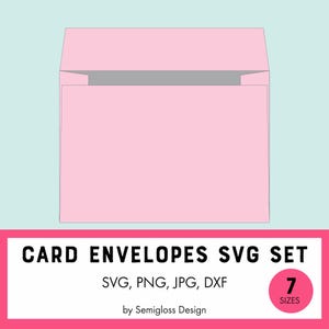 DIY Card Envelope SVG Set for Handcrafted Greetings, Includes 7 Sizes to Fit Greeting Cards