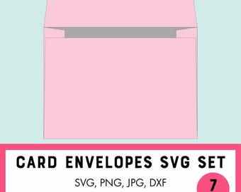 DIY Card Envelope SVG Set for Handcrafted Greetings, Includes 7 Sizes to Fit Greeting Cards