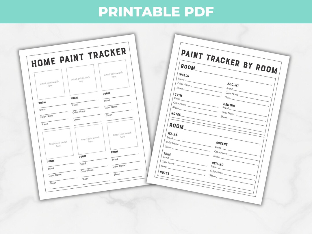 Paint Roster Printable Paint Tracker PDF for Home Organization, Paint Color List ...