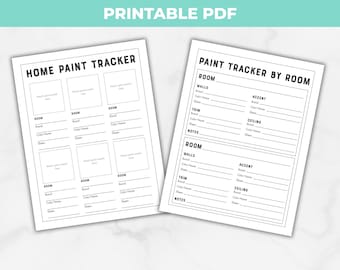 Printable Paint Tracker PDF for Home Organization, Paint Color List, Home Organization Printable