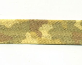 Sand Beige camouflage bias binding, Military, 100% cotton, Coupon of 6.30 meters - lot 51