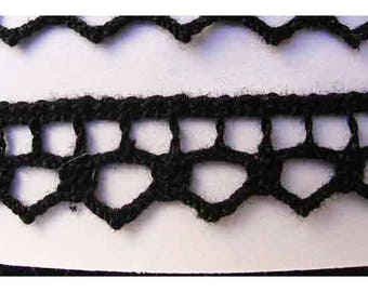 Lace Cotton Black, width 10 mm by 5 meters