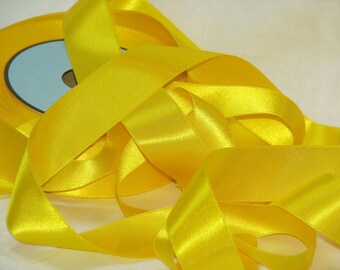 Yellow satin ribbon per 5 meters - Widths from 10 mm to 38 mm