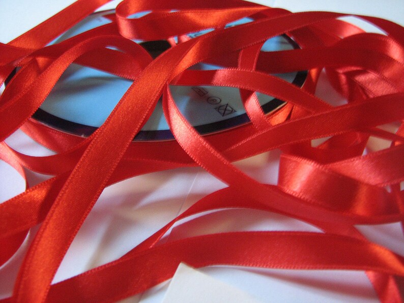 Red Organza ribbon 22mm 10m length