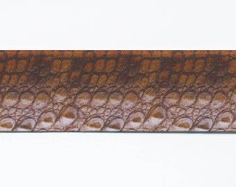 Alligator crocodile ribbon, taffetas braid, width 26 mm - by 3 meters