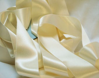 Ecru satin ribbon per 5 meters - Widths from 3 mm to 66 mm