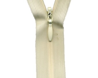 Zipper Invisible Ecru zip - lengths 22 cm