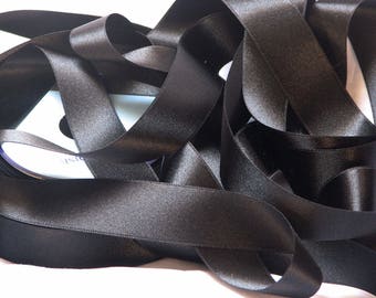 Black satin ribbon per 5 meters - Widths from 3 mm to 50 mm