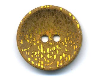 Saffron yellow fancy reflection metal 27 mm button