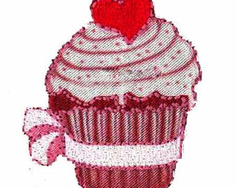 Rosa Cupcake-Aufnäher zum Aufbügeln