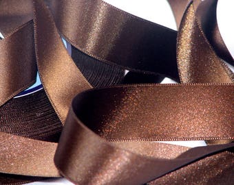 Chocolate Brown satin ribbon per 5 meters - Widths from 3 mm to 66 mm