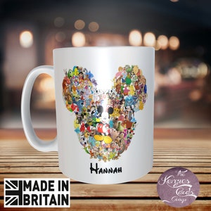 Personalised Disneys Mickey Mouse Multi Character Mug - Birthday Christmas Present Gift