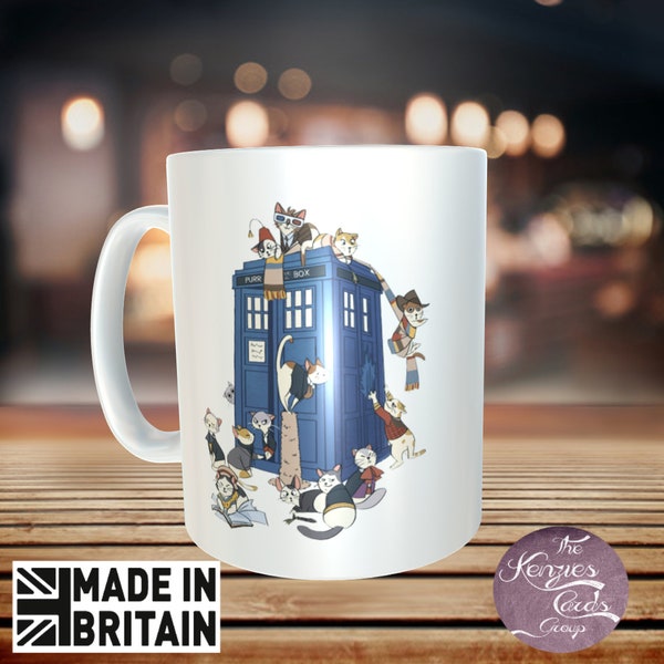 Personalised Doctor Who Meow-dis - Cat Tardis - Dr Meow Cat Lover Mug