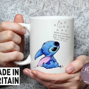 Personalised Disney's Lilo And Stitch Missing You Looked at The Stars Stitch Mug Christmas Mug- Birthday, Anniversary Present