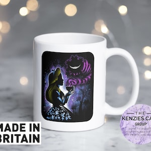 Personalised Disneys Alice In Wonderland Cheshire Cat Graphic Mug - Disney Fan Art Mug - Alice In Wonderland Mug - Cheshire Cat Mug