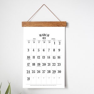 2024 - 2025 Calendario de PARED de 12 MESES, Calendario de pared simple, Elija su mes de inicio, Fechas grandes, Calendario de pared mínimo, Calendario 11x17