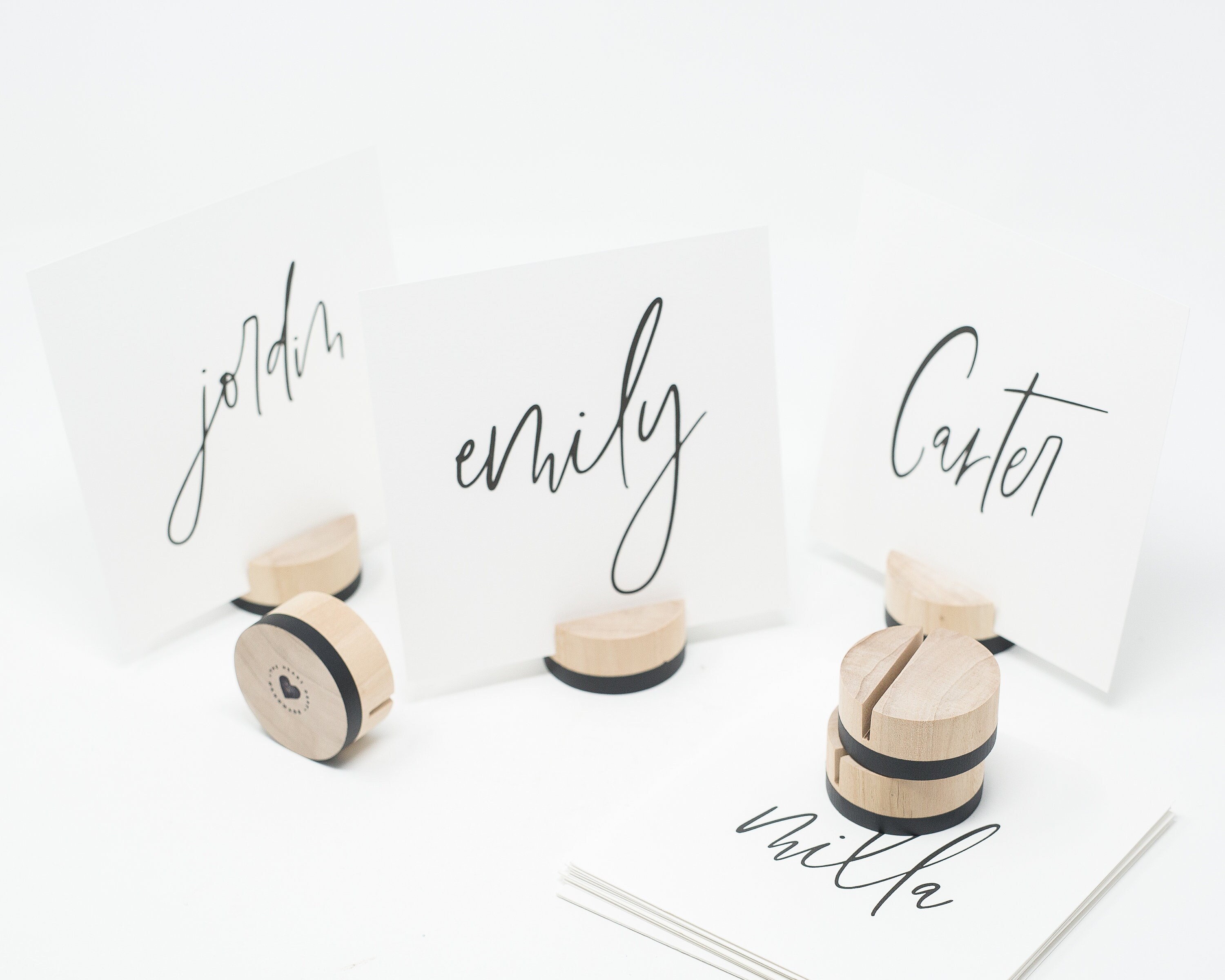 DIPPED ROUND Card Holder Wood Place Card Holder Table Etsy