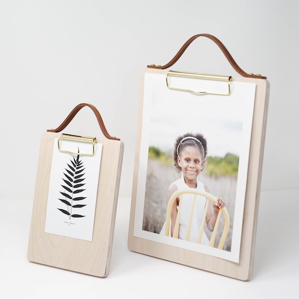 Wooden Clipboard With Leather Strap, Photo Clipboard, Menu Clipboard | Picture FRAME