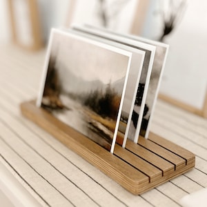 Wood Card Holder, Card Holder, Business Card Holder, Wood Card Stand, Greeting Card Stand