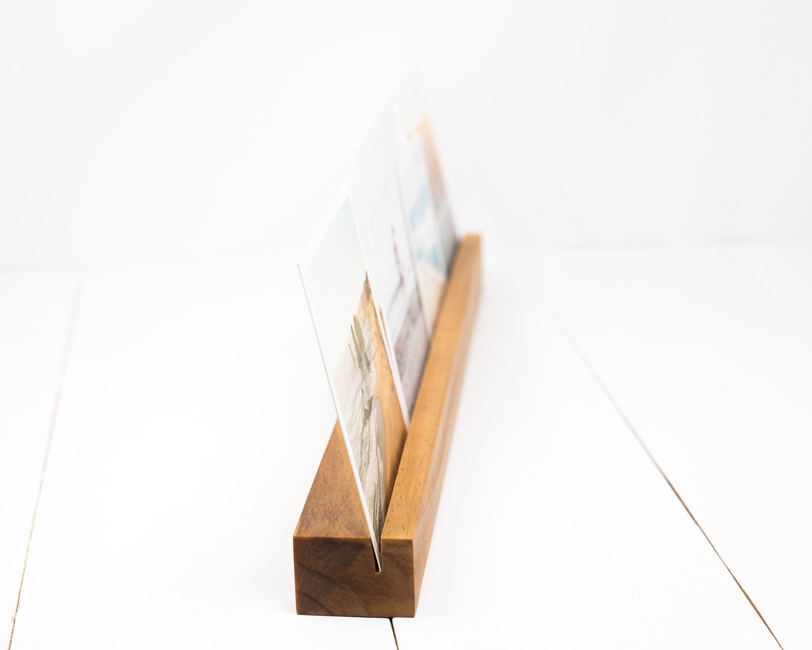 WOODEN Photo CARD HOLDER Table Top Photo Display Warm Etsy