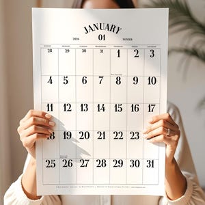 2026 12-MONTH, Large Dates Calendar, Minimalist Home and Office Planner, 11x17