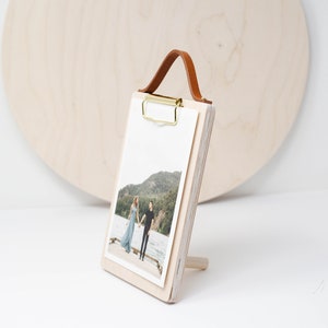 Wooden Clipboard With Leather Strap, Photo Clipboard, Menu Clipboard Picture FRAME image 3