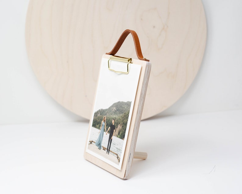Wooden Clipboard With Leather Strap, Photo Clipboard, Menu Clipboard Picture FRAME image 3