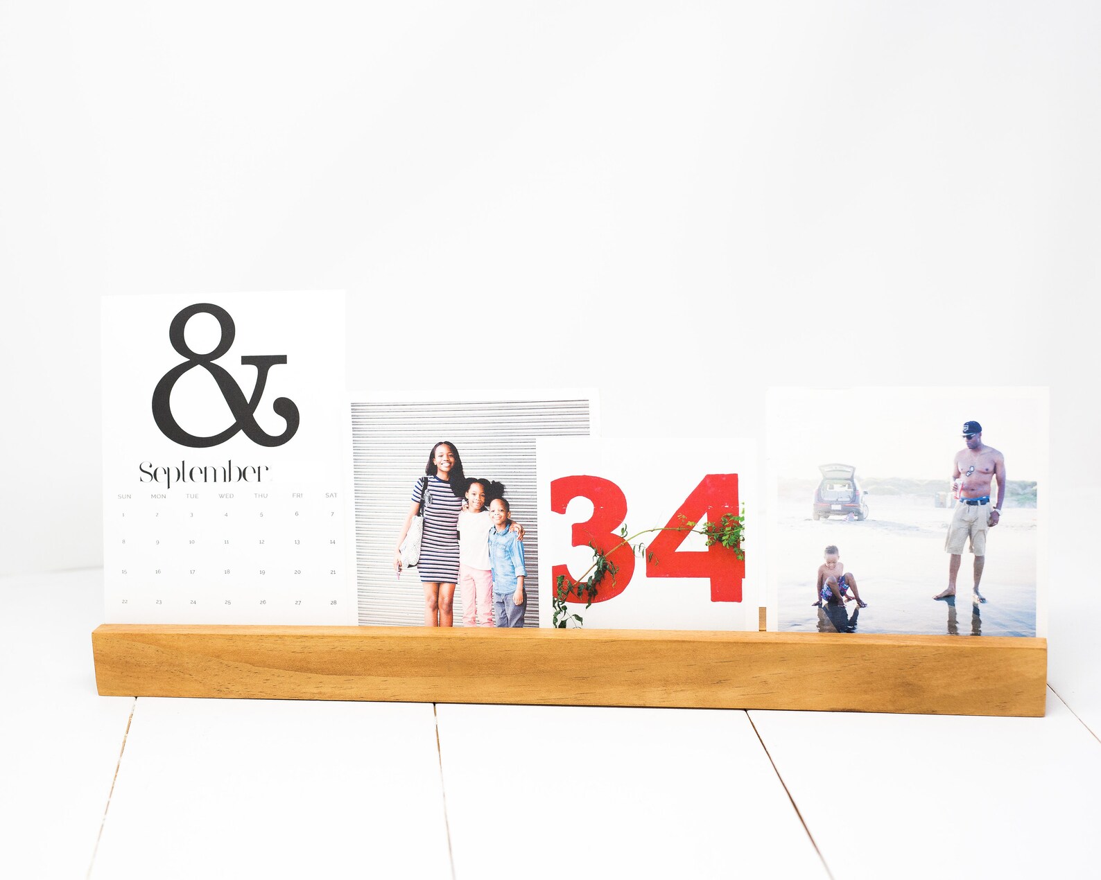 WOODEN Photo CARD HOLDER Table Top Photo Display Warm Etsy