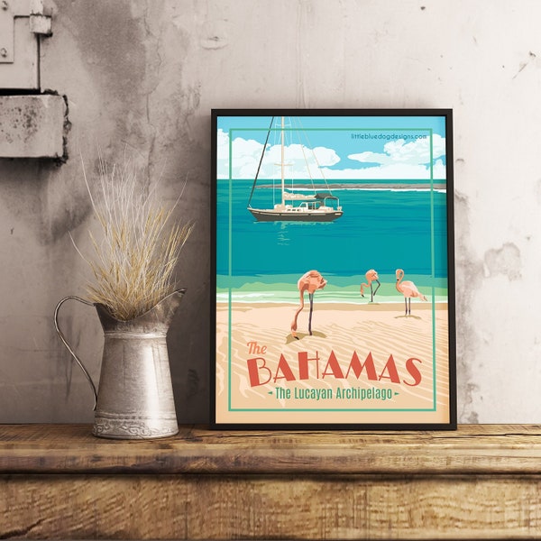 Bahamas Caribbean - Vintage Travel Poster