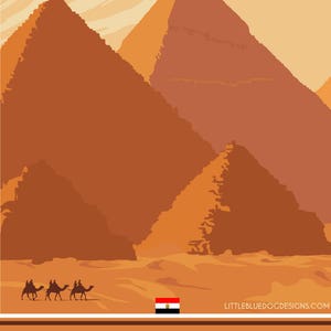 Egypt Pyramids Of Giza Vintage Travel Poster image 2
