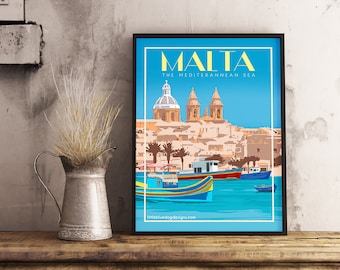 Vintage Malta Island of History Tourism Poster Print A3//A4