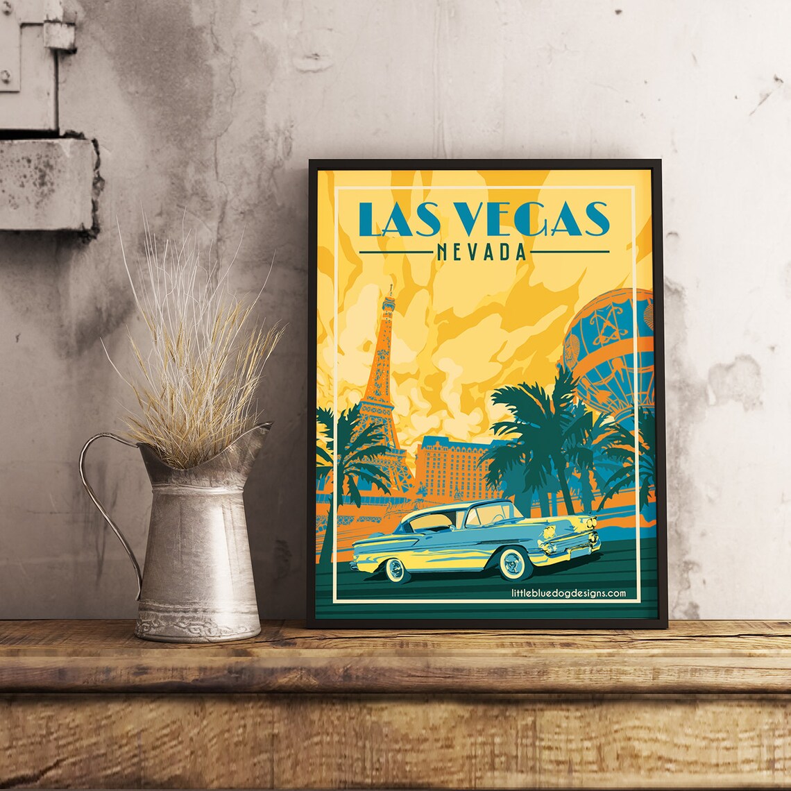 Las Vegas Nevada Vintage Travel Poster Etsy