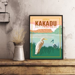 Parc national de Kakadu, Australie - Poster de voyage vintage