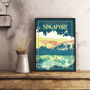 Singapour - Poster de voyage vintage