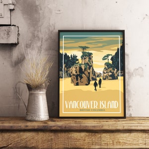 Poster Ilha Vancouver BC - Viagens Vintage
