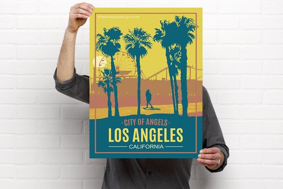 Los Angeles California - Vintage Travel Poster - Etsy 日本